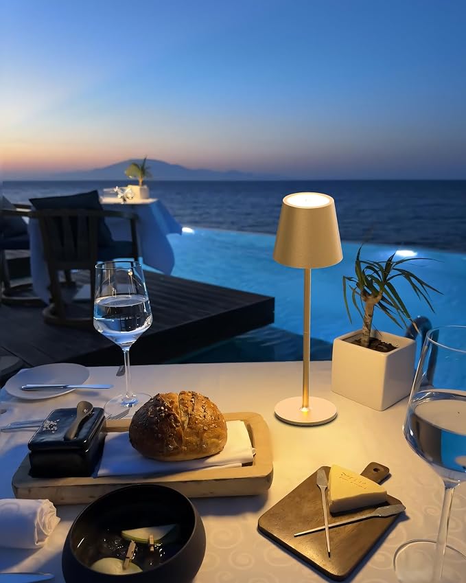JACKYLED Cordless Table Lamps Rechargeable, 3 Adjustable Height, 5000 Capactiy Operated, 3 Colors Smooth Dimming, Portable LED Waterproof Table Lamp for Dining, Bedroom, Outdoor-Gold - Image 8