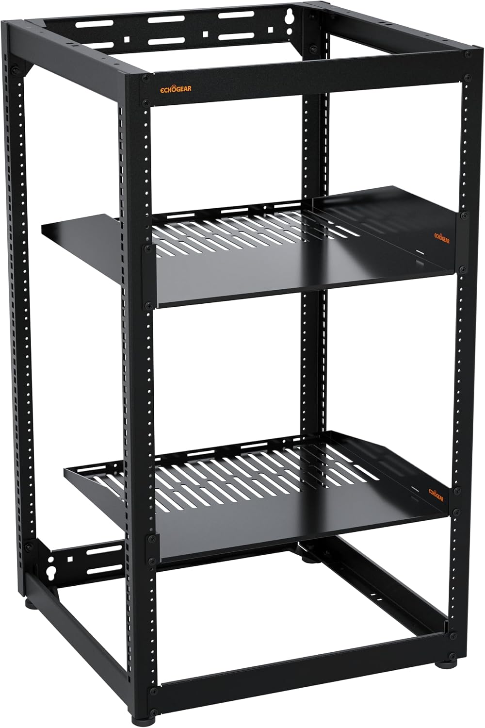 ECHOGEAR 20U Open Frame Rack w/Optimal Air Flow, DIY Assembly, 20.4” Depth by ECHOGEAR