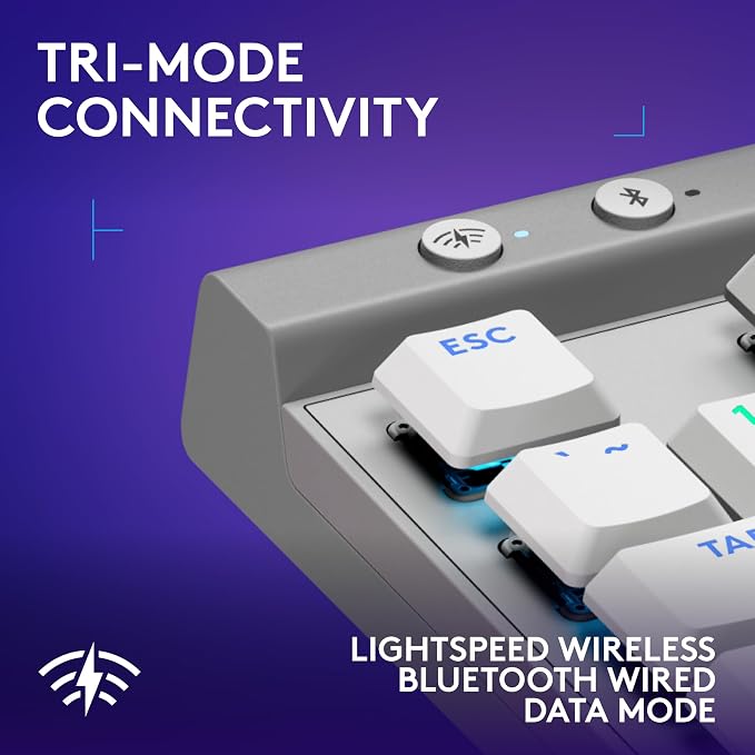 Logitech G515 Lightspeed TKL Wireless Gaming Keyboard (Tactile) - White | Thin Tenkeyless design, LIGHTSYNC RGB, PBT keycaps, Tactile Brown mechanical switches - Image 5