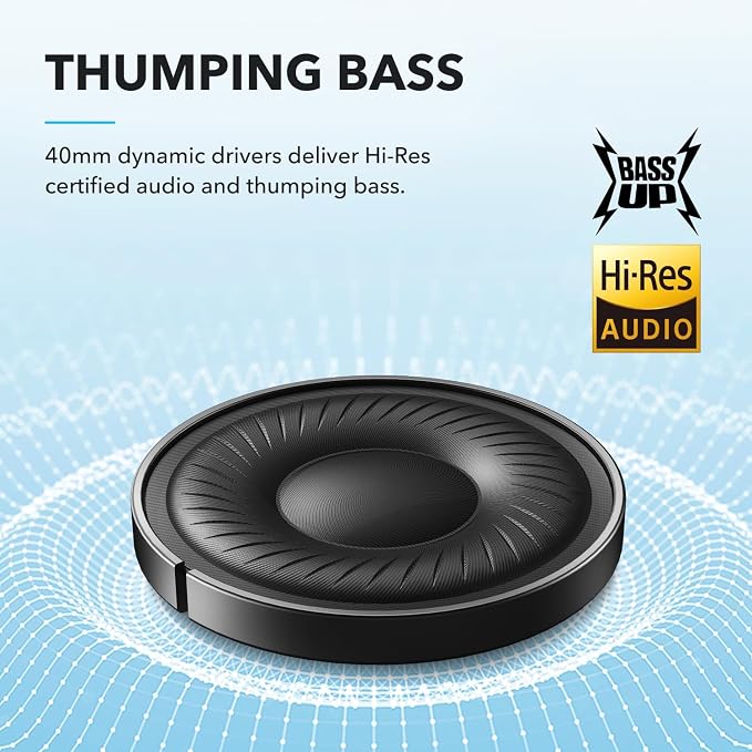 Soundcore by Anker Q20i Hybrid Active Noise Cancelling Headphones, Renewed | Over-Ear, Bluetooth, 40H ANC Playtime, Hi-Res, Big Bass, Transparency Mode, Customize via App, Travel, Home, Office - Image 3