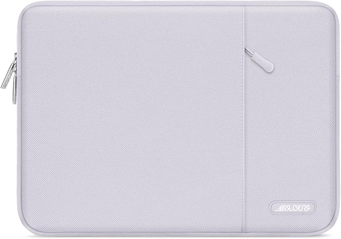 MOSISO Laptop Case 13.3 inch, 13-13.3 inch Laptop Sleeve Bag with Pocket | Compatible with MacBook Air/Pro 13/Pro 14 M5 M4 M3 M2 M1, HP Dell ASUS Lenovo, Polyester Vertical Computer Bag, Dusty Lilac by MOSISO
