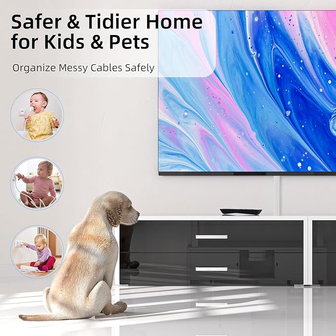 Delamu 57in Cord Hider, Cord Covers for 1 Wire, Paintable Cable Hider, Wire Covers for Cords on Wall, Wire Hiders for TV on Wall, Cable Cover Cable Management, W0.59in H0.40in - Image 8