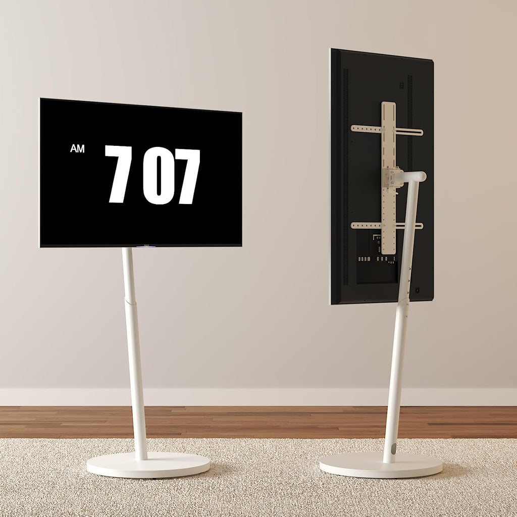 White Rolling TV Stand for 32 to 43 55 65 75 Inch TVs - Image 3
