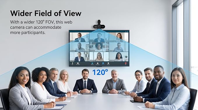 1080P HD Webcam with Microphone, Noise Cancellation, Privacy Cover, Wide-Angle Lens, Auto Light Correction, Plug & Play USB Webcam for Laptop, Desktop, PC, Mac, Zoom, Skype, Streaming (1080p) - Image 8