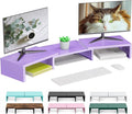 Dual Monitor Stand Riser | Monitor Stand for Desk, Metal Computer Stand, Desk Shelf Riser,Desktop Organizer for Home and Office Use (Purple) by OUTIOE