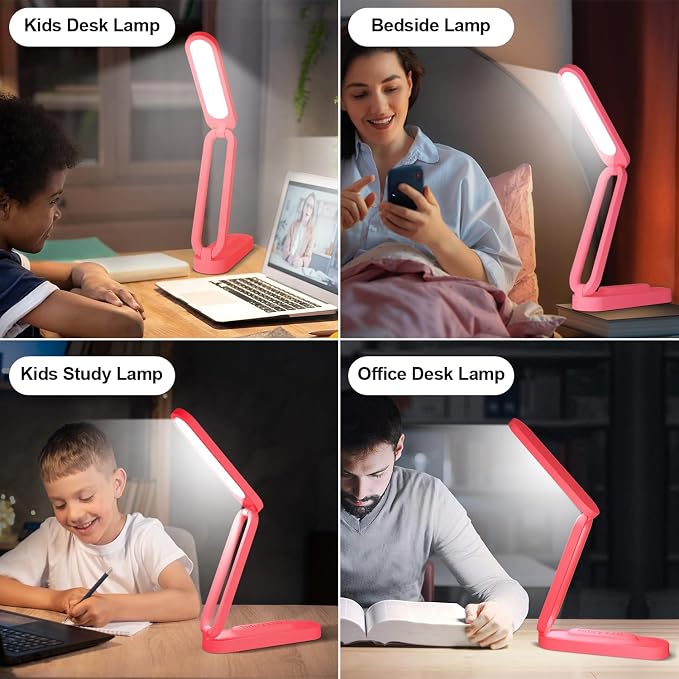 Giryuhd LED Desk Lamp for Office Home & Battery Operated Lamp Rechargeable Lamp Foldable & Portable Light, LED Desk Light Strip, 3 Brightness Dimmable Small Desk Lamp Wireless Reading Lamp - Image 7