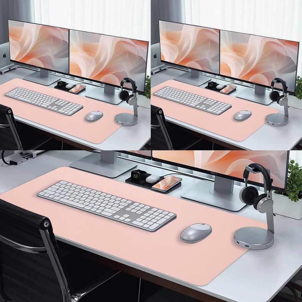 Pink Desk Mat, Waterproof Non-Slip Leather Desk Pad, Large Mouse Pad, Desk Writing Pad, Desk Mat for Keyboard and Mouse Desk Organizers and Accessories (31.5×15.7 Inches) - Image 7