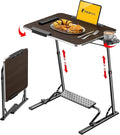 Upgraded Folding TV Tray Table, Sturdy Couch & Dinner Laptop Table | Adjustable Height & Angle Portable Desk for Eating, Work & Recliner; Includes Footrest, Cup Holder, iPad Holder, Edge Stopper by FoldWise
