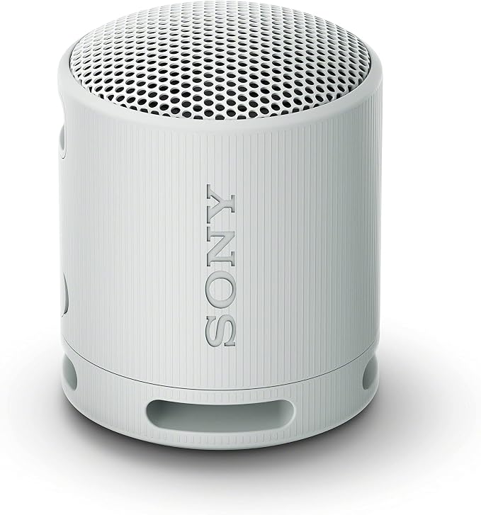 Sony SRS-XB100 Wireless Bluetooth Portable Lightweight Speaker, Light Gray | 16 Hr Battery, Super-Compact Travel Speaker, IP67 Waterproof & Dustproof Shower Speaker, Versatile Strap, Hands-free Calling by Unknown