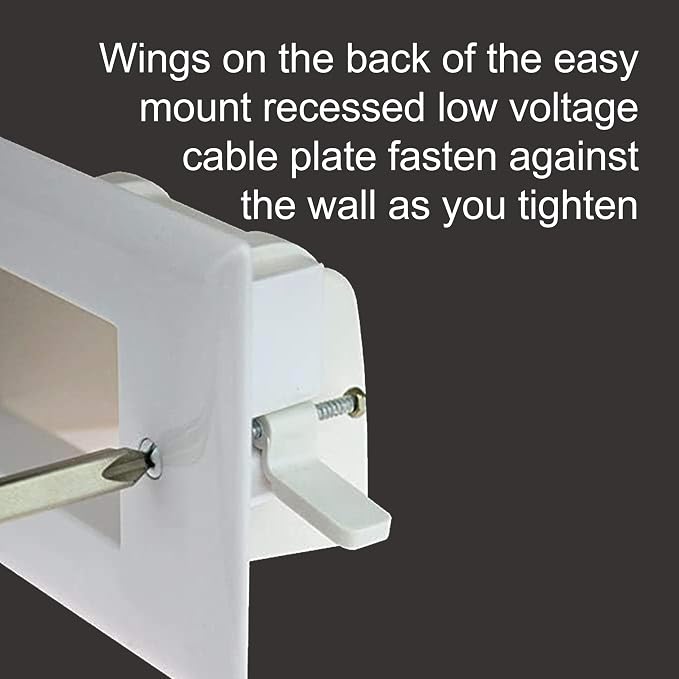 DATACOMM Electronics 45-0008-IV Easy Mount Recessed Low Voltage Cable Plate - Ivory - Image 6