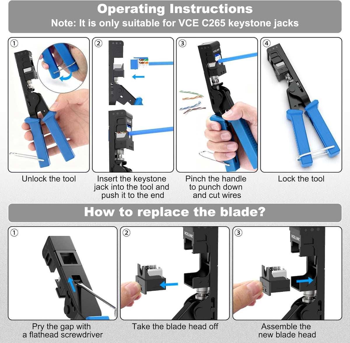VCELINK Speed Punch Down Tool Only for VCE 90-Degree Keystone - Image 7