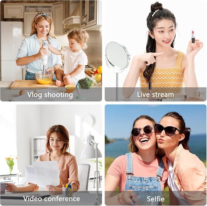 Mini Smartphone Vlog Kit with LED Video Light, Cardioid Microphone, Extendable Phone Clip, Adjustable Brightness Tripod for Live Streaming, Vlogging, Video Conferencing & Selfies - Image 8