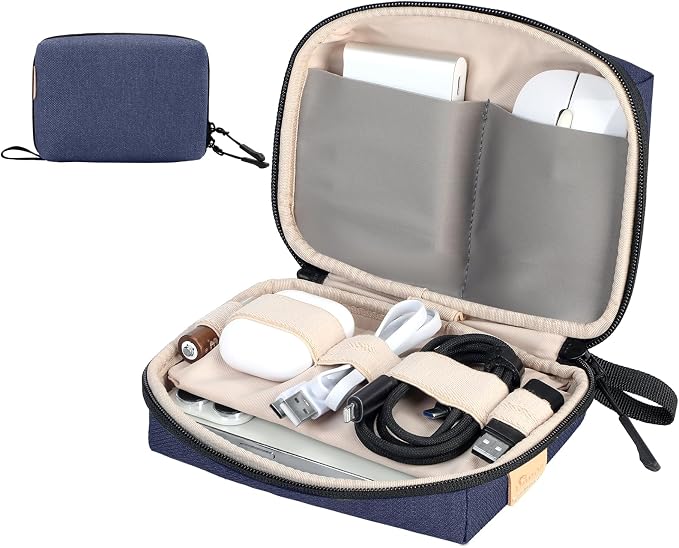 Small Electronics Organizer Travel Case, Portable Tech Case Pouch for Cable, Charger, Phone & Earbuds – Water-Resistant Cord Storage for Commute, Office & Business Trip – Compact Design by SIMTOP