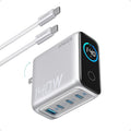 Anker 140W Max 4-Port GaN Charging Blocks,Smart Display for MacBook Charger | Fast Charger USB C Power Adapter with Touch Controls for Macbook Pro,iPad,iPhone 17/16 Series(Include 5FT Cable,Non-Battery) by Unknown