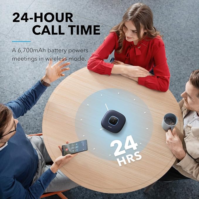Anker PowerConf Speakerphone, Zoom Certified Conference Speaker with 6 Mics | 360° Enhanced Voice Pickup, 24H Call Time, Bluetooth 5.3, USB C, Compatible with Leading Platforms for Personal Workspaces - Image 6