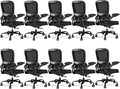 TRALT Office Chair - Ergonomic Desk Chair with Adjustable Lumbar Support, Mesh Computer Chair, Executive Chairs for Home Office Comfortable Lumbar Support Black Pack of 10 by TRALT