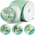 2 Inch Holographic Thermal Sticker Labels,Rainbow Glitter Finish, Water-Proof & Tear-Resistant Label, No Residue Removable Label for Price/Name Tag, Logo Design,Light Green, (200Labels/Roll) by FLYQGGO