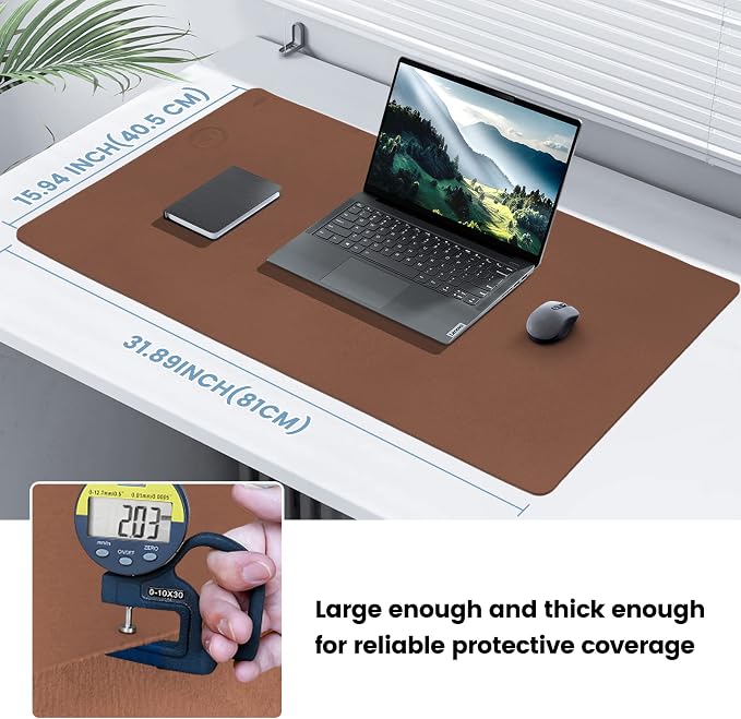 Desk Mat Wireless Charging Mouse Pad Large 32x16 Journey Desk Pad Mat with Wireless Charger Waterproof Leather Computer Mat with Phone Charger Mousepad Non-Slip for Keyboard and Mouse - Image 6