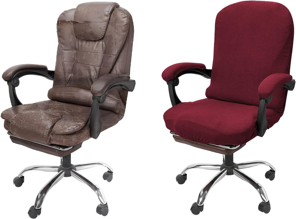 NeColorLife Office Chair Cover with Armrest Covers,Large,Wine Red by NeColorLife