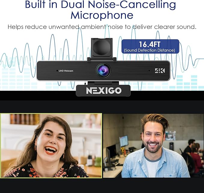 Zoom Certified, NexiGo N950P 4K Zoomable Webcam with Remote Control, Sony_Starvis Sensor, 5X Digital Zoom, Pro Web Camera with Dual Stereo Mics, for Zoom Skype Teams Twitch - Image 9