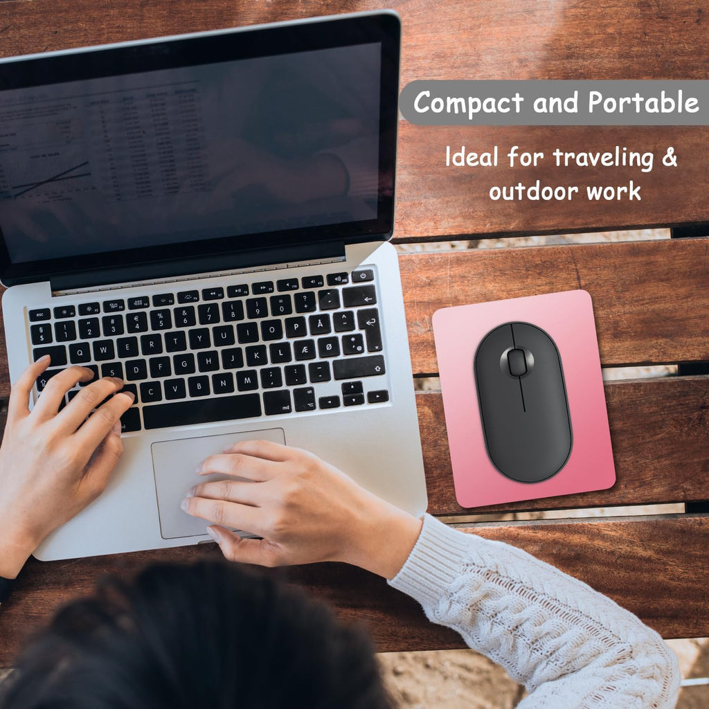 Small Mouse Pad, 5 x 6 Inch Thick Rubber Premium-Textured Non-Slip Portable & Washable Mini Mouse Mat for Women Men Wireless Laptops Keyboard Tray Gaming Work Travel,Gradient Rose - Image 7
