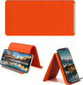 Foldable Silicone Aluminum Holder, Flexible Silicone Phone Stand with Anti-Slip Pad, Portable Rollable Multi-Angle Stand for Phone Tablet Laptop – Bendable & Foldable Home, Office, Travel (1, Orange) by AltaMoment