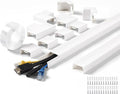 220in Wall Cord Hider Kit, LZEOY Large Capacity Wire Hider for Cords, White Cable Cover Wall Kit, Paintable Hide TV Cords for Wall Mount TV, Cable Concealer Cable Channel: 14 x L15.7in W1.18 H0.63in by LZEOY