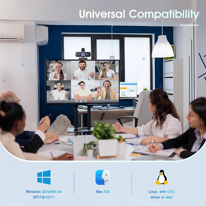 TRAUSI 1080P Full HD Webcam with Noise-Canceling Mic, Auto Light Correction, Privacy Cover and Wide Angle Lens, Plug & Play USB Camera for Laptop/Desktop/PC/Mac, Compatible with Zoom/Teams/Streaming - Image 7