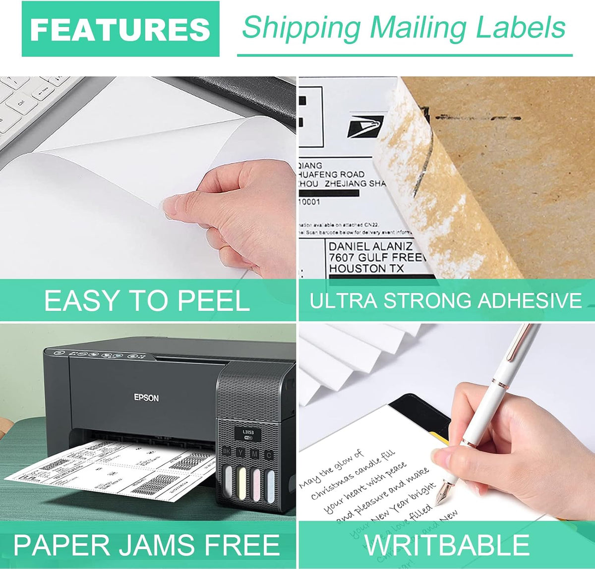 Half Sheet 8.5x5.5inch Shipping Mailing Label 4000 Counts, 2 Labels Per Sheet 8.5 x 11 for Laser & Inkjet Printer, Permanent Adhesive Label Square Corner (2000 Sheets) - Image 3