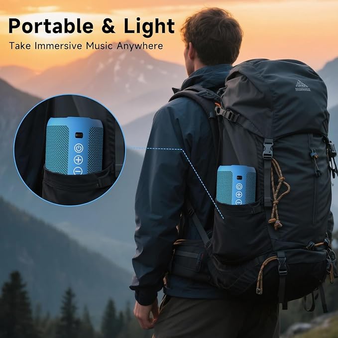 Ortizan X10 Portable Bluetooth Speaker, IPX7 Waterproof, Wireless, Blue | 24W Loud Stereo Sound, Deep Bass, Bluetooth 5.3, RGB Lights, Dual Pairing, 30H Playtime for Home/Outdoor/Party, Birthday Gift - Image 8