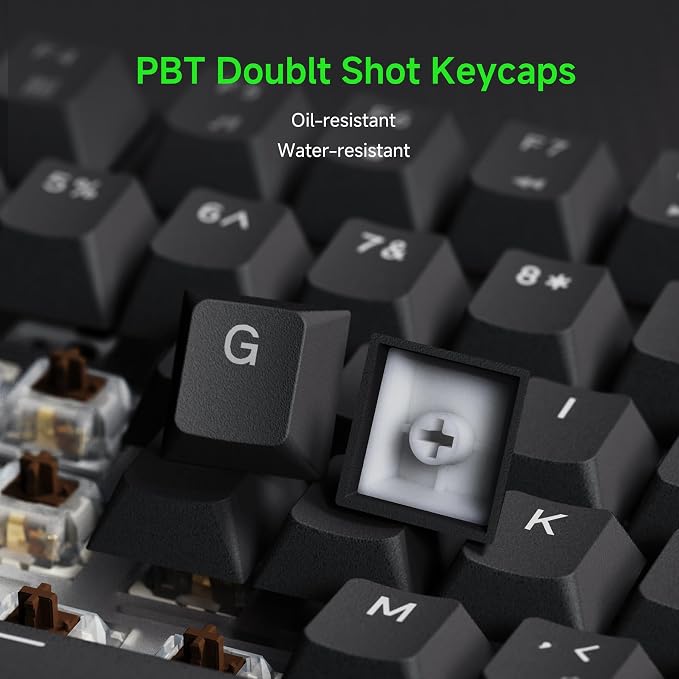 RK ROYAL KLUDGE R75 Wired Mechanical Gaming Keyboard, 75% Hot-Swap Mechanical Keyboard Volume Knob, Soft Pre-lubed Tactile Brown Switch - Image 7