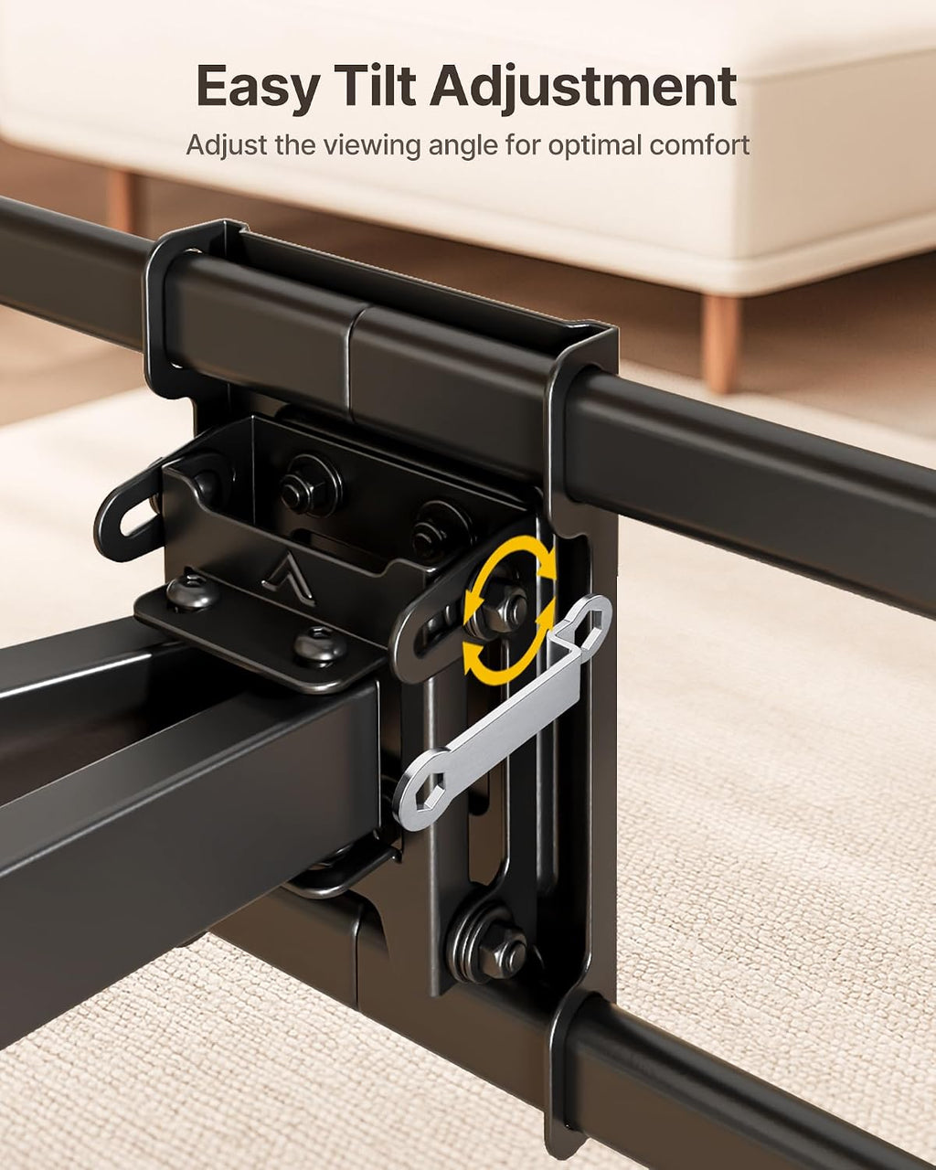monTEK Heavy Duty Full Motion TV Wall Mount for 37-90 Inch TVs up to 165 lb - Image 4
