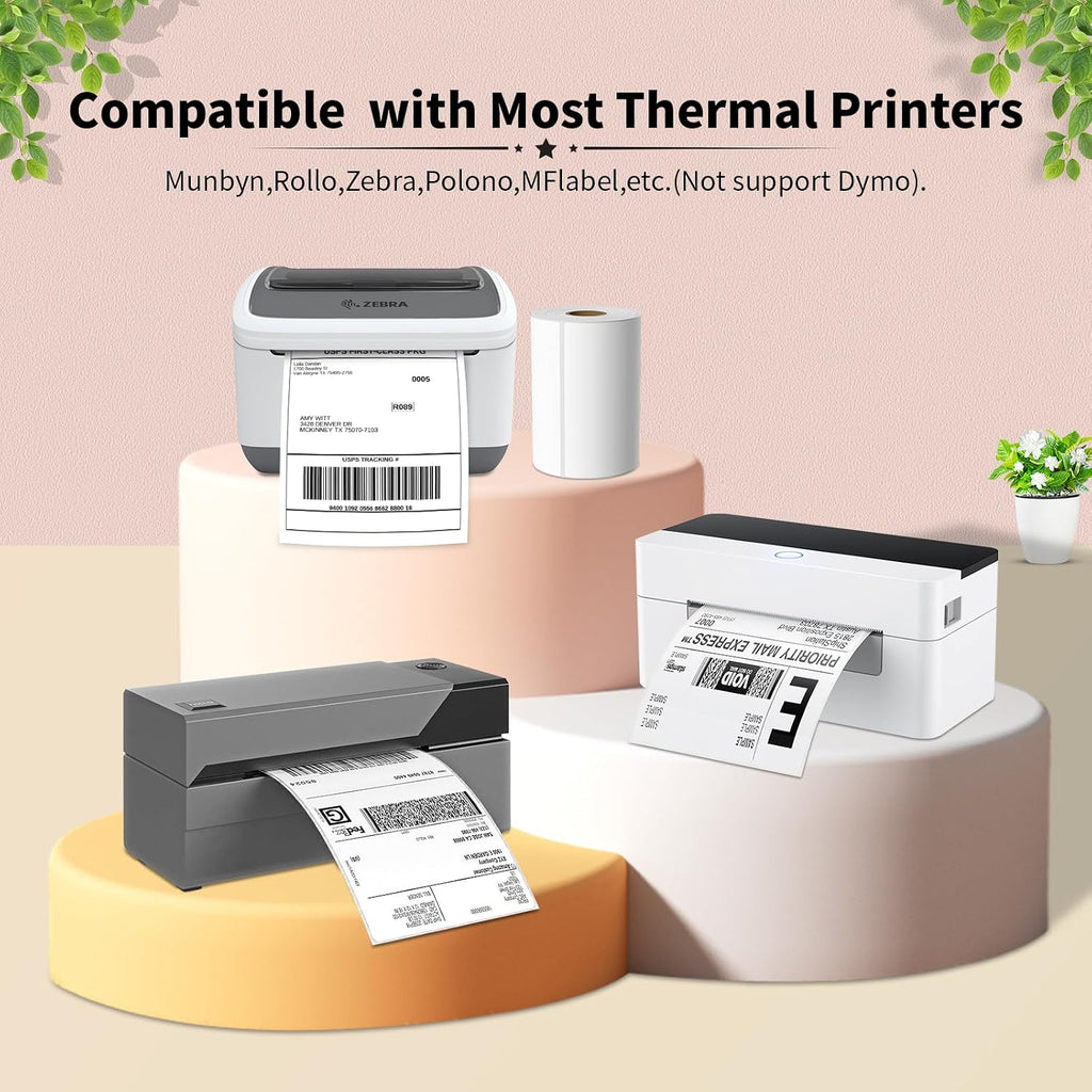 FungLam 4"X6" Thermal Shipping Labels, 4X6 Labels,White Mailing Shipping Labels, Perforated, 250 Labels,Compatible with iDPRT, JADENS and Rollo. - Image 6