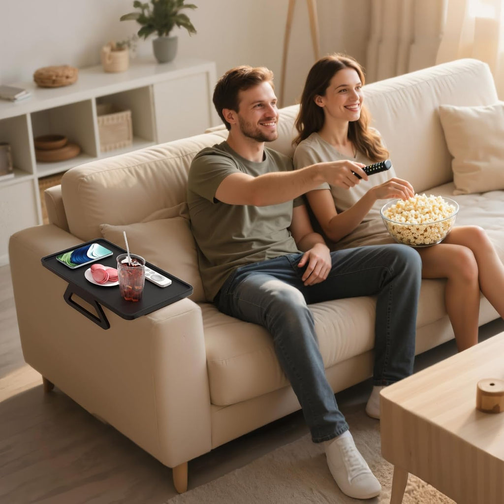 Lifewit Adjustable Couch Arm Tray, Plastic Rotating Sofa Armrest Tray Table - Image 8