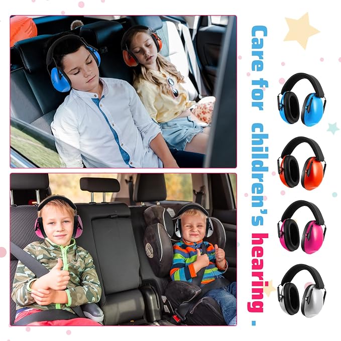 6 Pcs Noise Cancelling Headphones Kids Adult Ear Muffs Bulk, Ear Protection 27dB Noise Reduction Hearing Earmuff(Stylish Style,Assorted Colors) - Image 7
