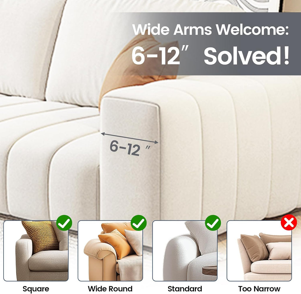 Couch Cup Holder Tray, Silicone Sofa Armrest organizer with Side Pockets for Storage Remotes, Cell-phone,Tablet or Snack, Anti-Spill and Anti-Slip Sofa Arm Tray for Recliner, Armchair Caddy (Gray) - Image 5