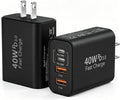 USB C Wall Fast Charger Block, 40W 4-Port Type C Chargers Fast Charging Blocks PD Power Charger Adapter+QC 3.0 USB Multiport Charger Brick for Phone 17/16/15/14/13/12 Pro Max, i-Pad, Galaxy S25-2Pack by Duloch