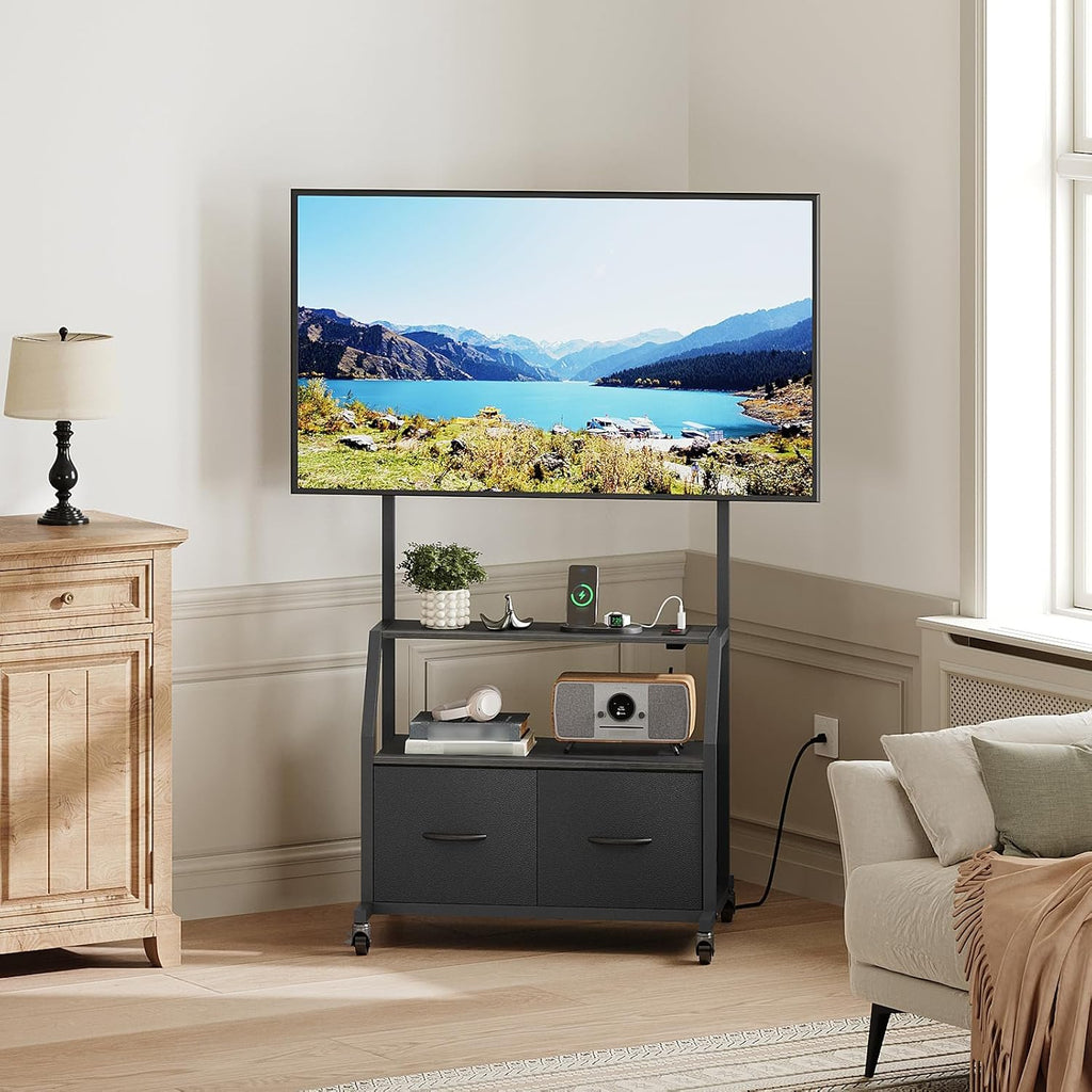 MAHANCRIS Rolling TV Stand with Mount and Wheels for 32"-55" TV - Image 7