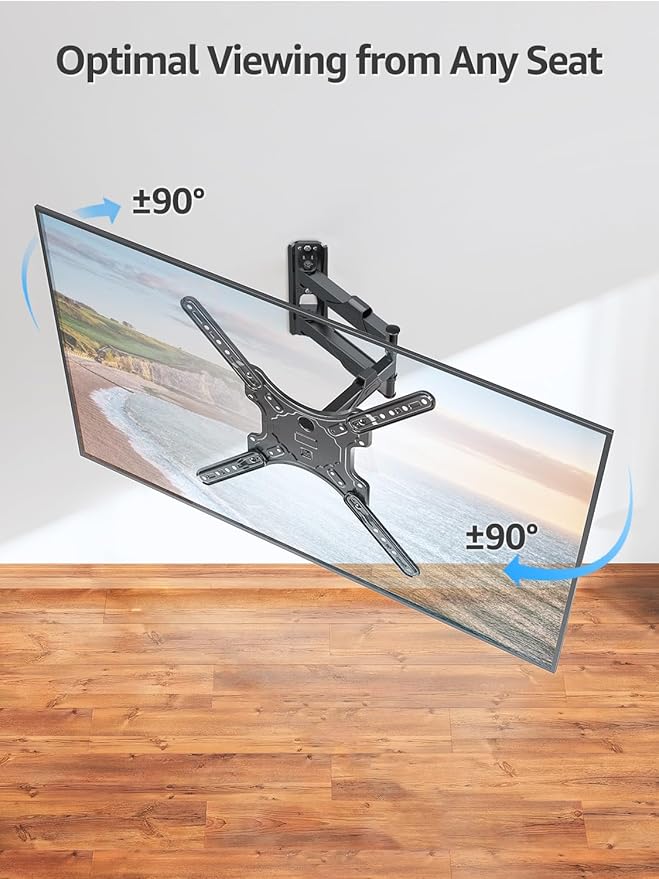 MOUNTUP Full Motion TV Wall Mount for Most 26-60 Inch TVs, Max VESA 400x400mm Wall Mount TV Bracket with Swivel Tilting Extension Level Adjustment for LED LCD Flat Curved TVs Up to 77 LBS, MU0018 - Image 4