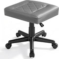 VECELO Under Desk Footrest, PU Ergonomic Foot Rest with Wheels, Comfort Padding, Height Adjustable for Relieving Leg Pain, Stiffness, and etc, Gray by VECELO