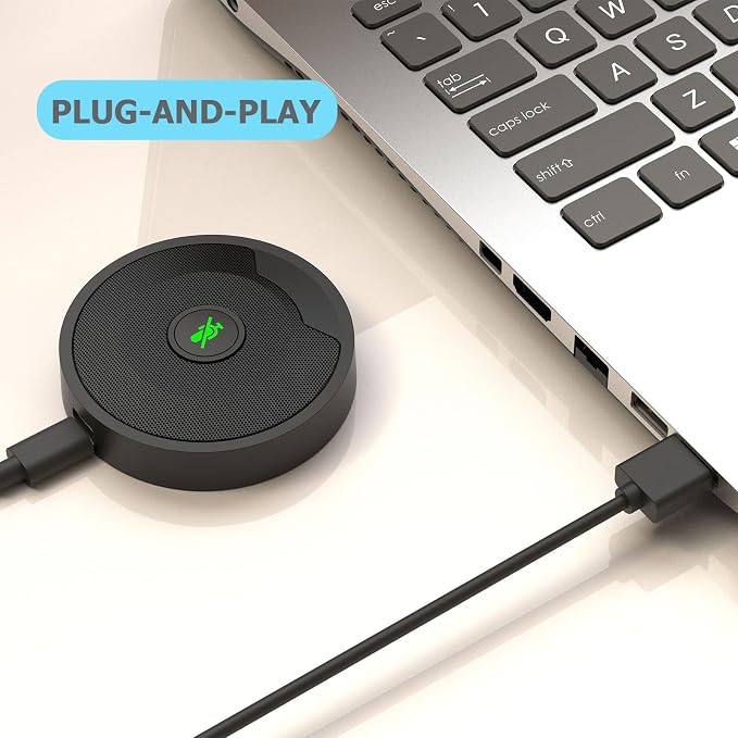 USB Microphone for PC, Computer Mic with Mute Button, Plug & Play | Noise Cancelling, 360° Omnidirectional Pickup, Conference Calls, Video Conference, Laptop, USB Connector,Table Mic - Image 4