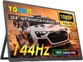 Yodoit Portable Monitor for Laptop 23.8" 144Hz 1080P Travel Gaming Monitor Screen IPS Display with USB Type C Port and Built-in Speakers Compatible with PC, Xbox Black by Stayconnectedstayproductive