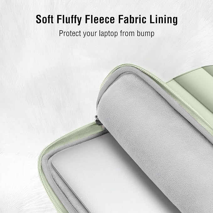 MOSISO Laptop Case 13.3 inch,13-13.3 inch Puffy Laptop Sleeve Carrying Case | Compatible with MacBook Neo/Air 13.6/Pro 13/14, HP Dell ASUS Lenovo, Polyester Horizontal Bag with Small Case, Sage Green - Image 5