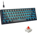 Snpurdiri 60% Wired Mechanical Gaming Keyboard (Black-Grey, Red Switches) | Ice Blue LED Backlit 61 Keys Mini Wired Office Keyboard for Windows Laptop PC Mac by Snpurdiri