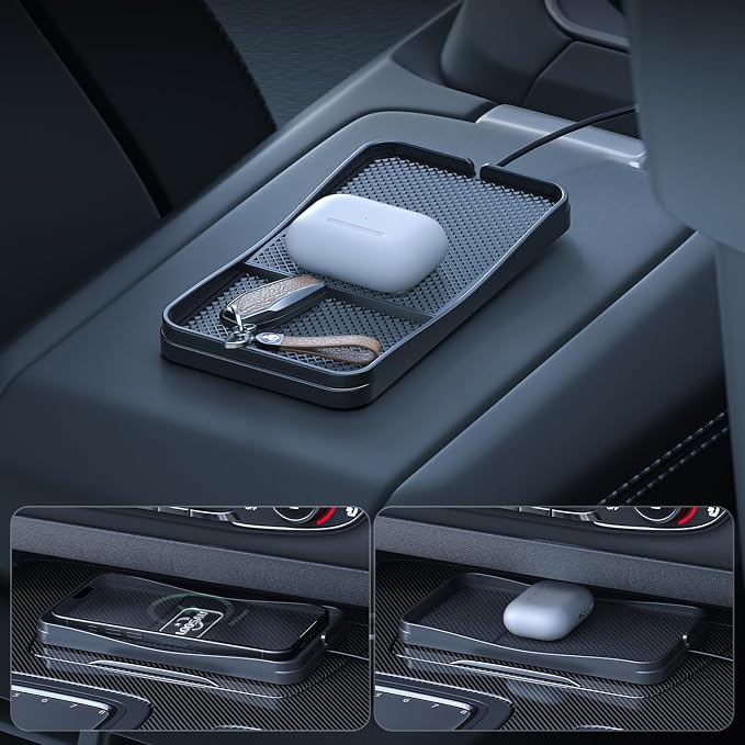 Wireless Car Phone Charger 15w Fast Chargers Charging pad Non Slip | Car Wireless Phone Charger for iPhone 17/16/15/14/13/12 Pro Max, for Samsung Galaxy S23 S22 S20 (1M Cable) - Image 6