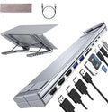 M94 Laptop Docking Station Stand 3 Monitors, 10 in 1 USB C Hub Triple 4K@60Hz Display with Dual HDMI, DisplayPort, Portable Laptop Stand with USB Ports, Dock Station Computer Holder (2 HDMI+DP) by Umaniy