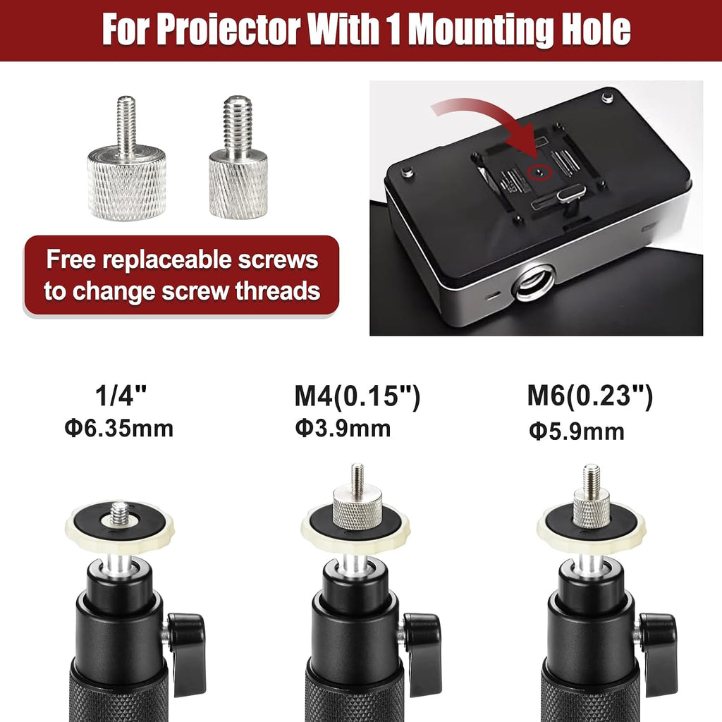 2-Be-Best Ceiling Projector Mount Bracket Adjustable Projector Mount Compatible with Aurzen, TMY, HAPPRUN, Yaber, & More (Black, 14-24“) - Image 5