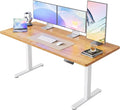 HUANUO 63x28 Inch Electric Standing Desk, Adjustable, Light Vintage Brown | 176 Lbs Capacity, Smooth Home Office Desk, 4 Memory Presets & Headphone Hooks, 28.3–46.5 Inch Height Range, Easy to assemble by HUANUO