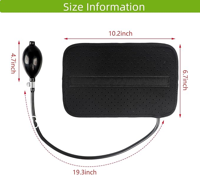 Inflatable Lumbar Support Pillow for Car Seat, Office Chair Bed, Home Use, with Air Pump Airbag Waist Brace Lumbar Traction Belt Back Support Cushion for Reducing Lower Back Pain - Image 2