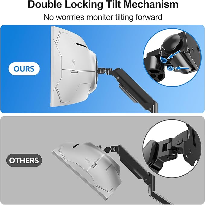 Heavy Duty Monitor Mount for Max 49" Ultrawide Screens | Hold up to 44 lbs, Premium Single Monitor Arm for Samsung Odyssey G9 and More, Adjustable Gas Spring Desk Stand, VESA Mount - Image 8